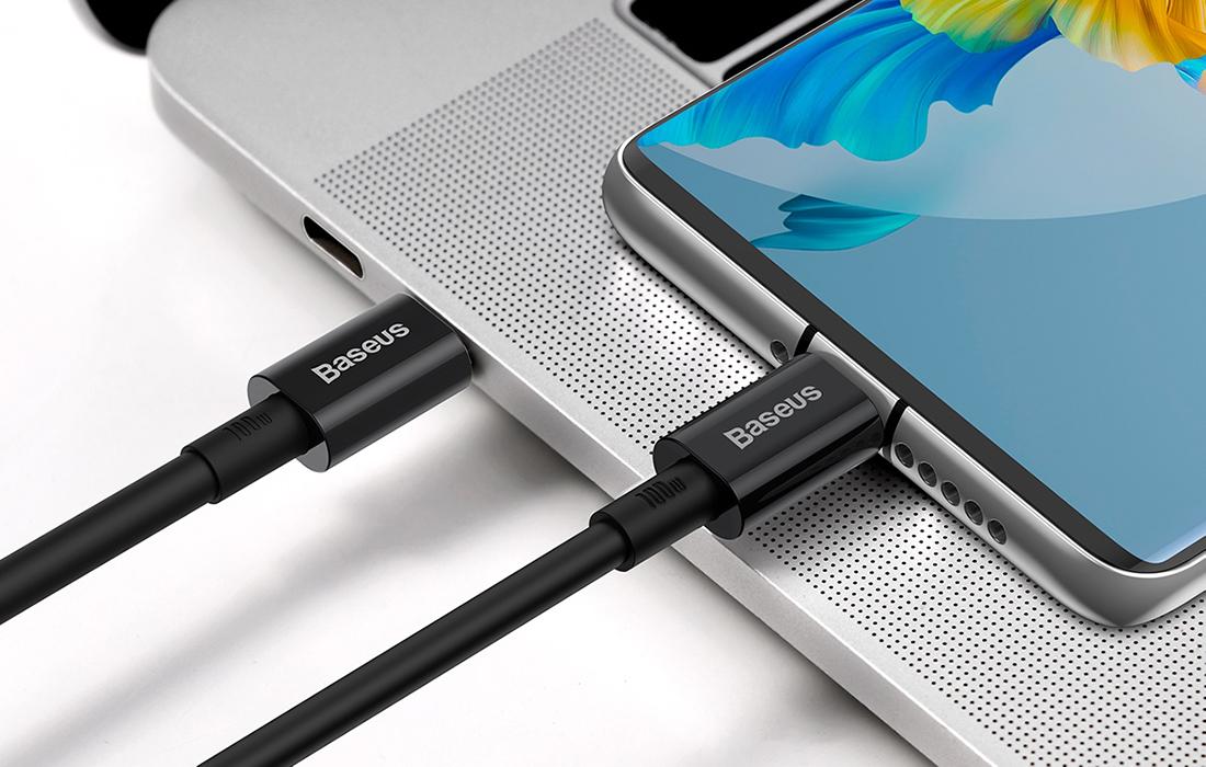 Baseus Superior Series USB-C kábel, 100 W, 1 m, fekete